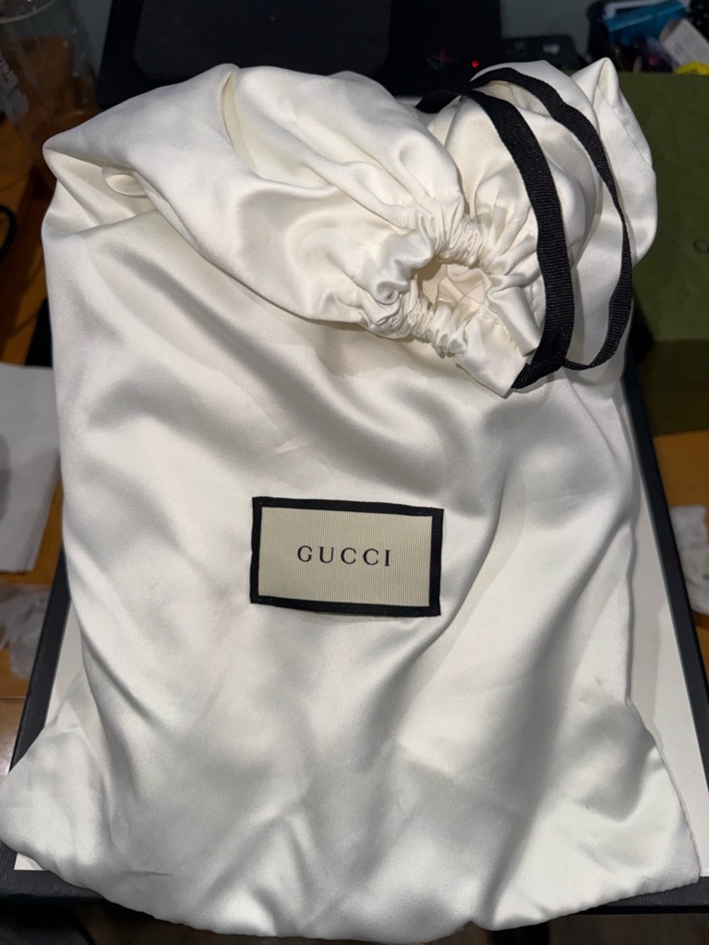 Gucci White High-Top Sneakers with Red & Green Web and Crystal Buckle - Picture 6 of 12